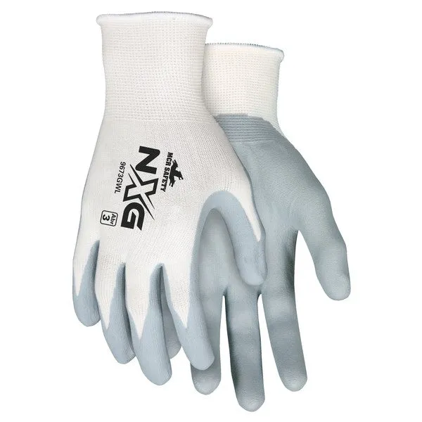 9673GWXL MCR Safety Memphis Gloves, X-Large, Nylon, Gray, Knit Wrist Cuff