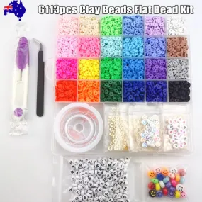 About 6113pcs Clay Heishi Beads Flat Bead Kit Bracelets Necklace Earrings Making