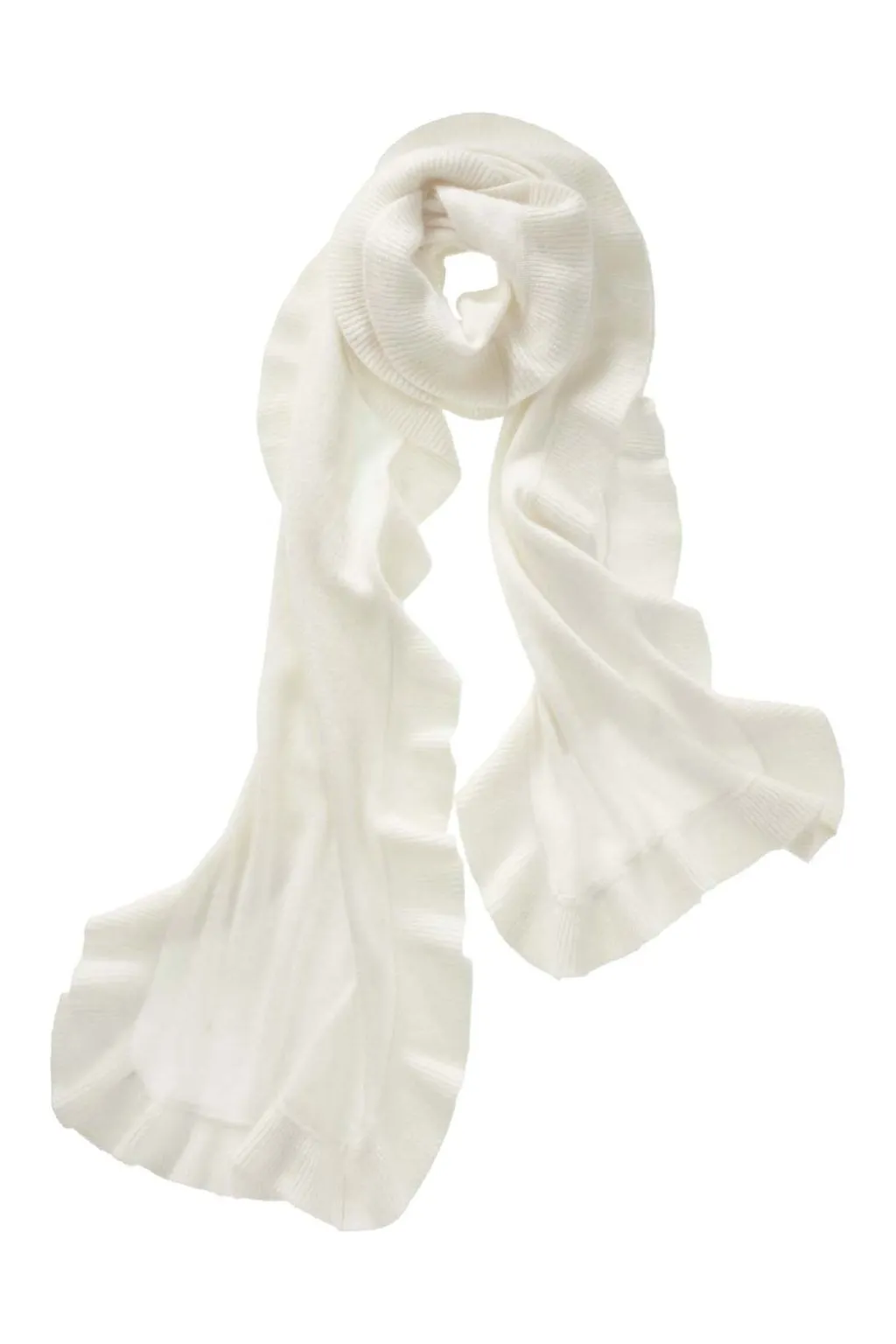 Alpine Cashmere Ruffle Wrap | Ivory