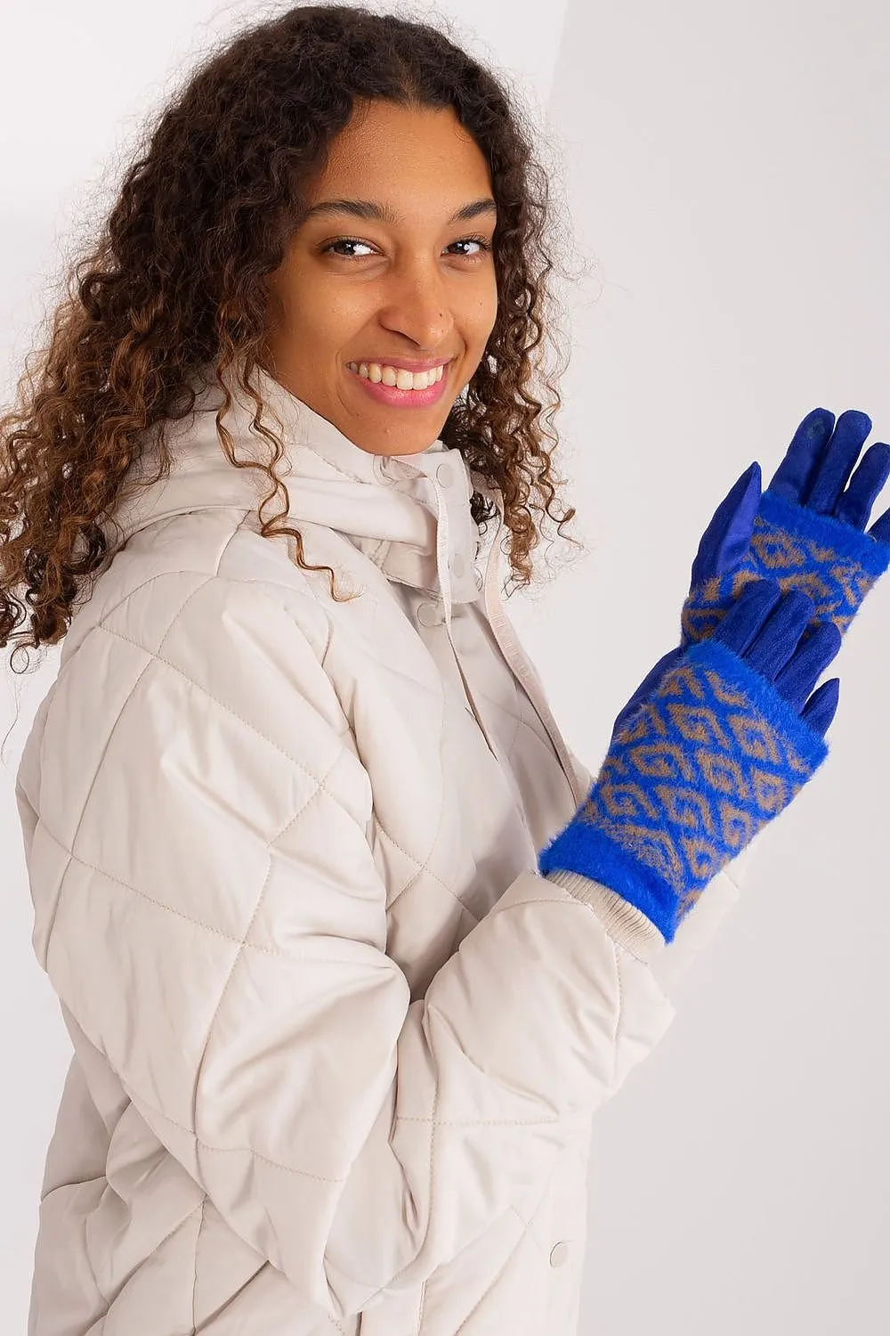 AT Geometric Print Double Layered Gloves