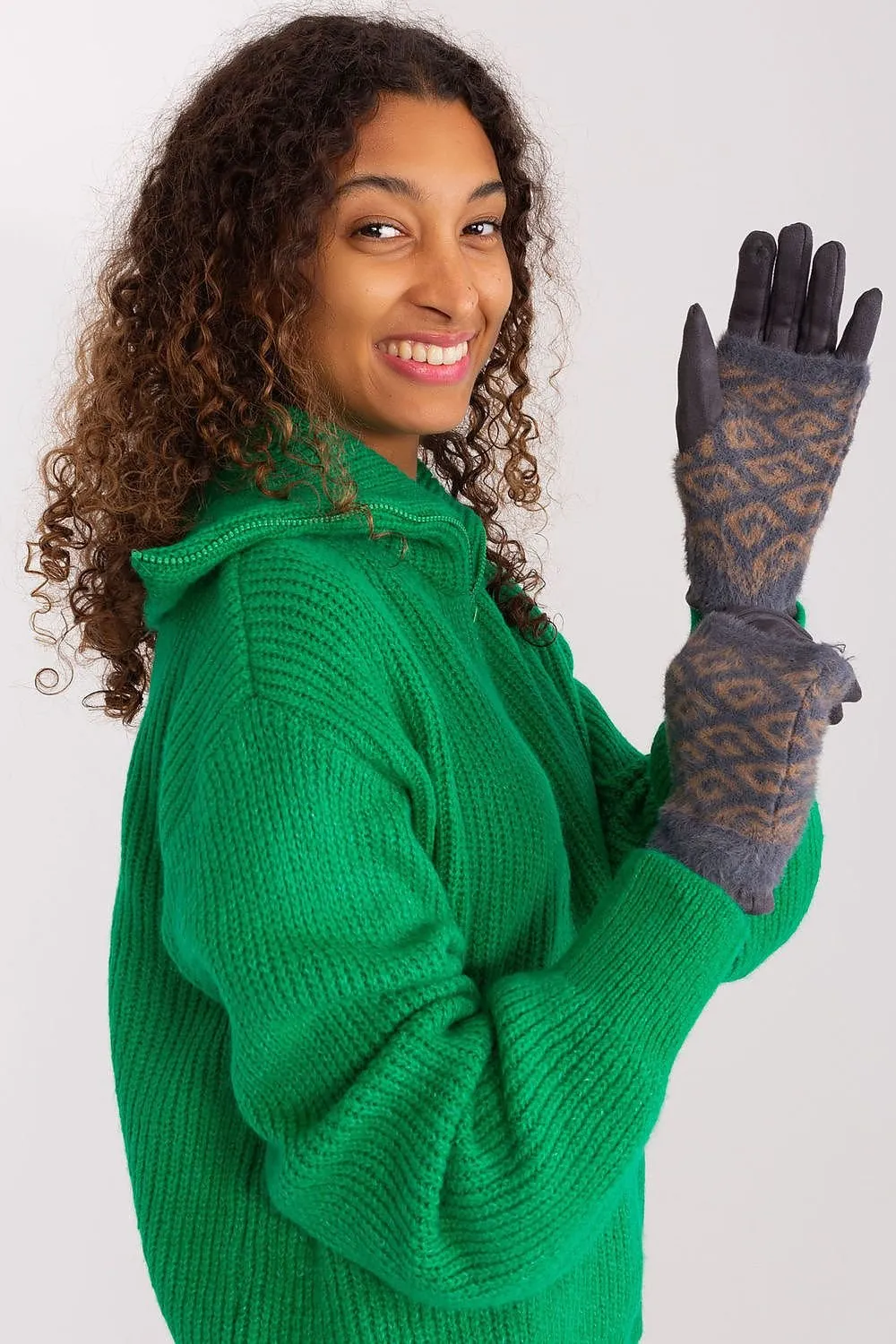 AT Geometric Print Double Layered Gloves