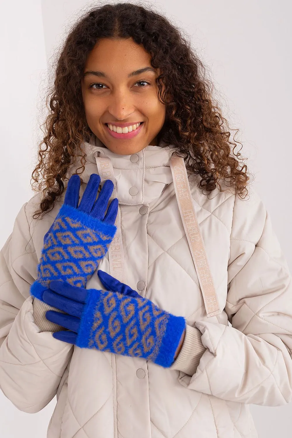 AT Geometric Print Double Layered Gloves