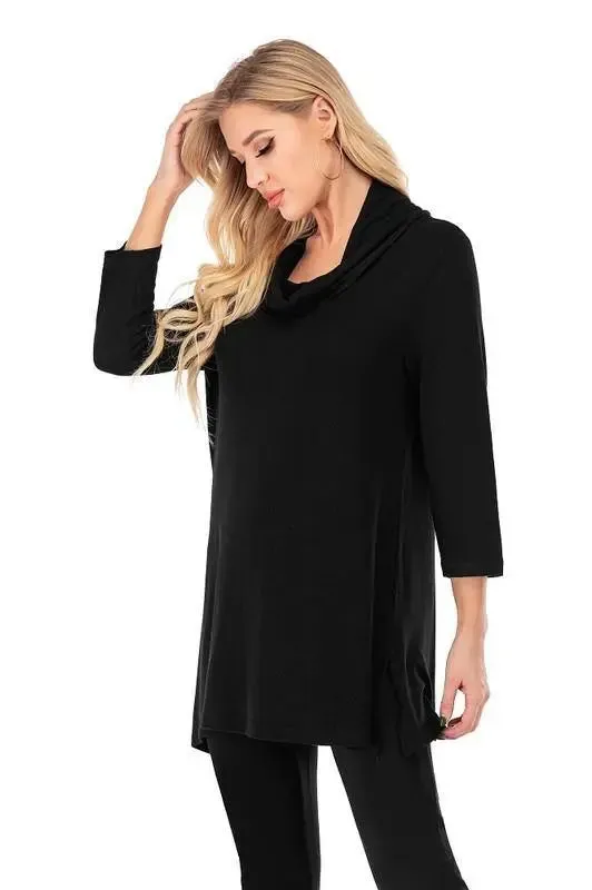 Aubrey Cowl-Neck Pullover Tunic Sweater