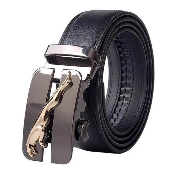 Automatic Buckle Cowhide Leather Men Belt