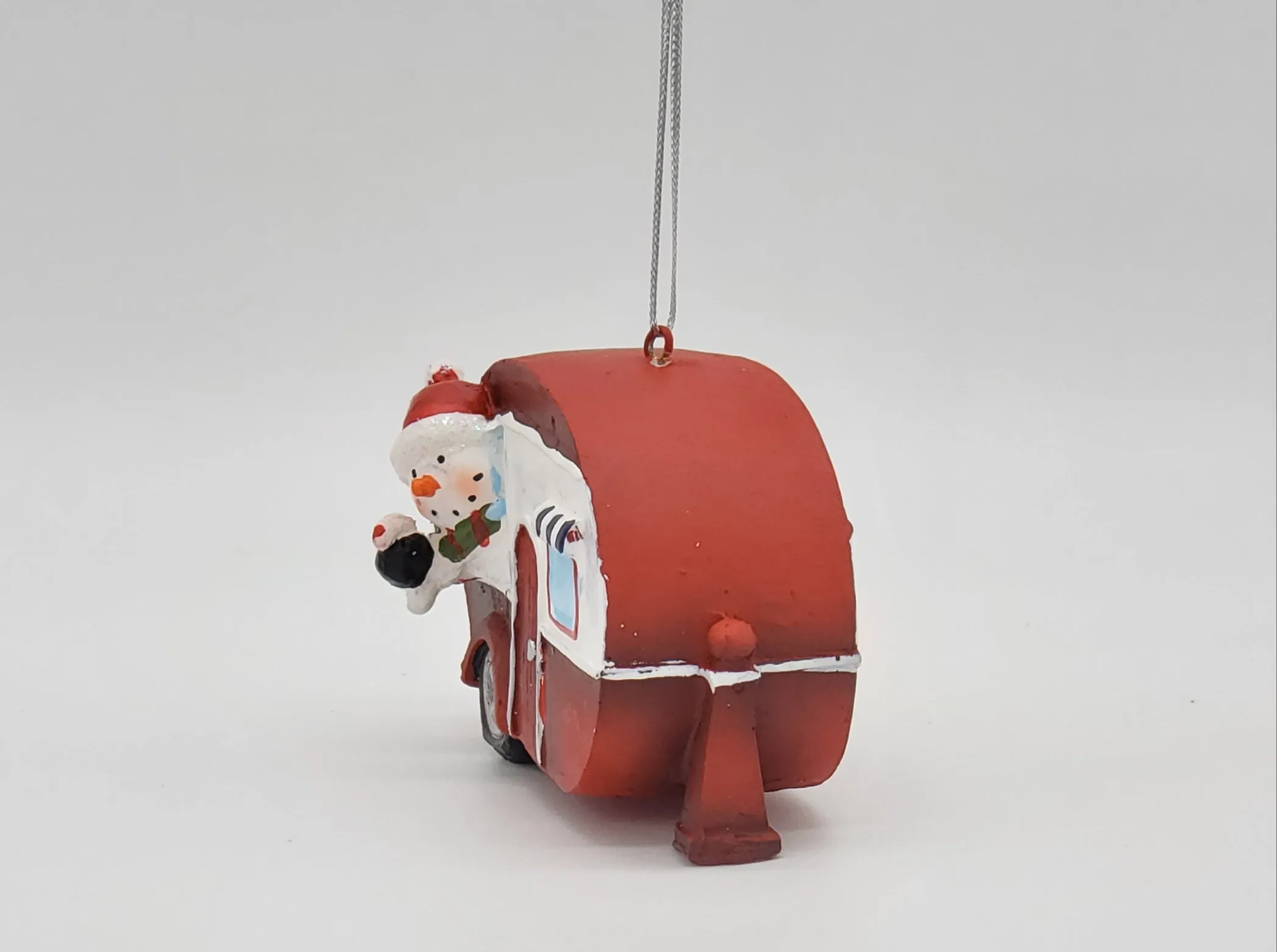 Automobile Santa & Snowman Ornament