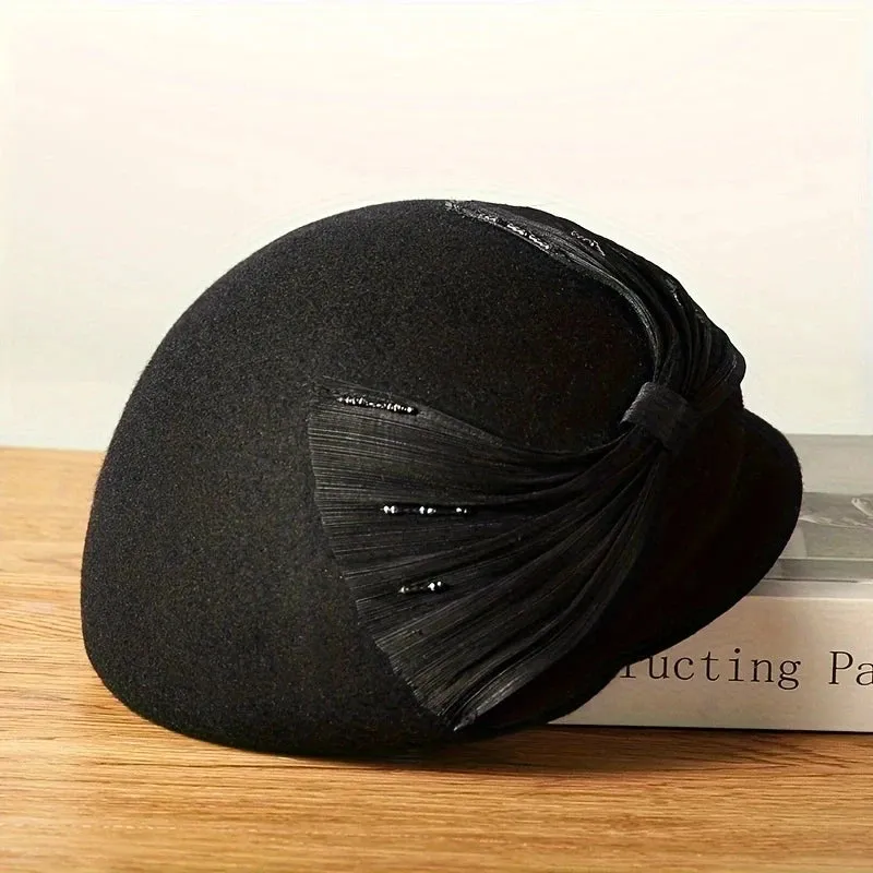 Autumn Winter Wool Hats Fashionable Versatile Short Brimmed Duckbill Hat