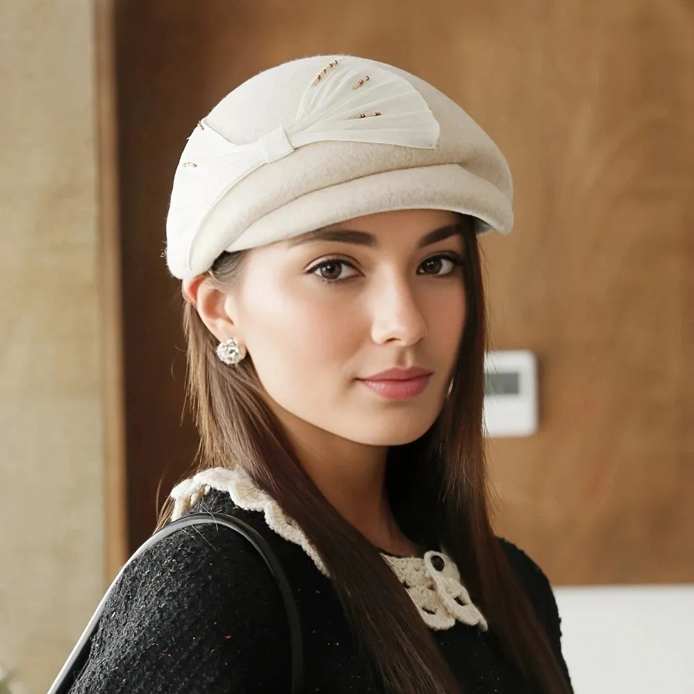 Autumn Winter Wool Hats Fashionable Versatile Short Brimmed Duckbill Hat