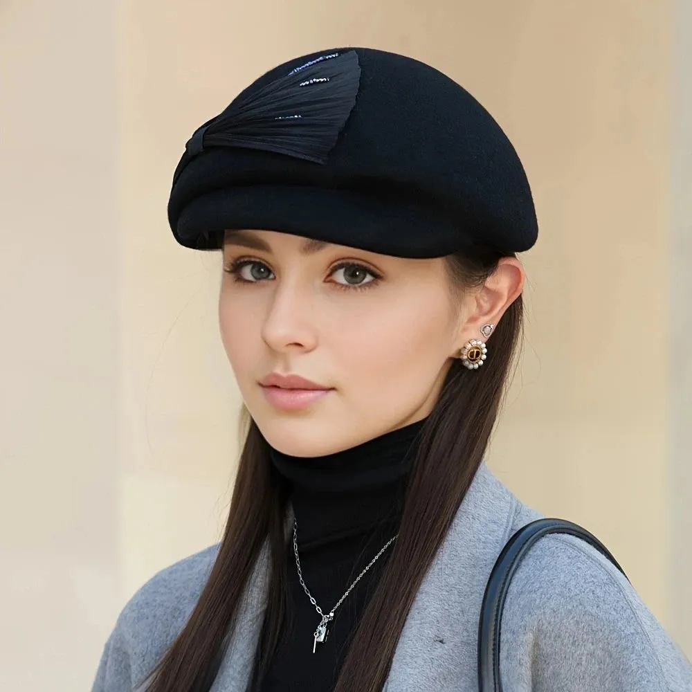 Autumn Winter Wool Hats Fashionable Versatile Short Brimmed Duckbill Hat