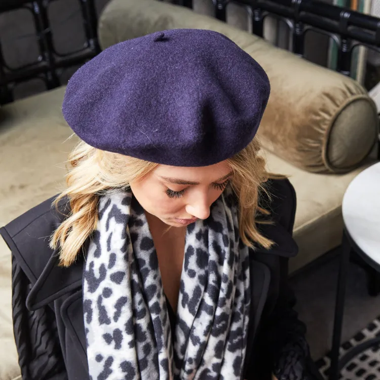 Avenel Of Melbourne Wool Beret - Navy