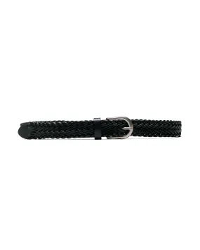 Beams Plus Leather Mesh Belt Black