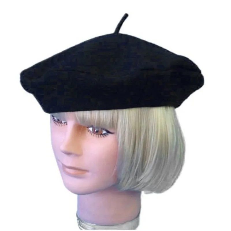 Beret Black Wool