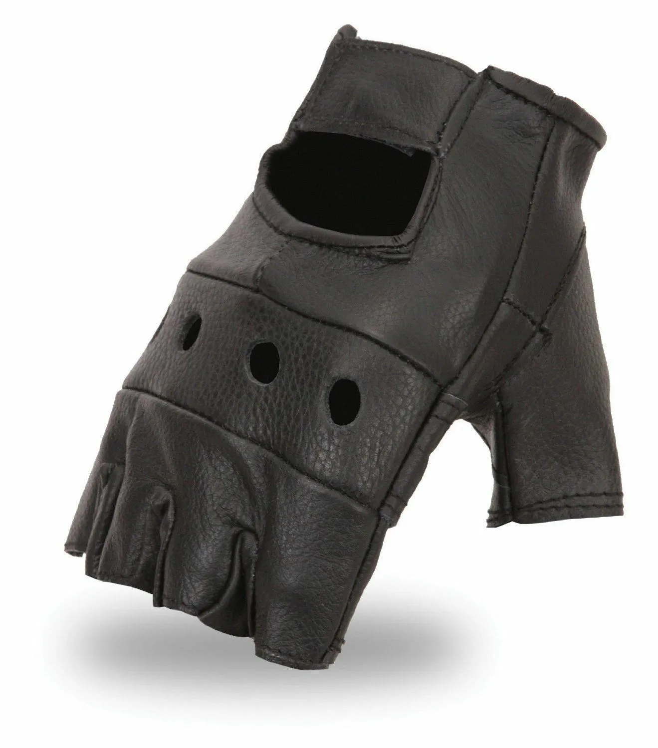 Black Fingerless Biker Gloves