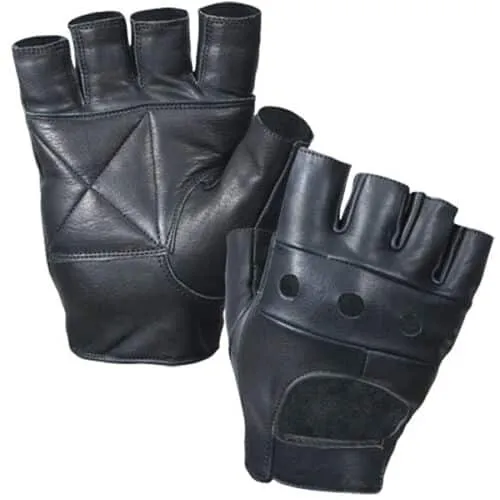 Black Fingerless Biker Gloves