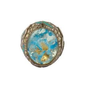 Blue Birds in Flight Oval Ring