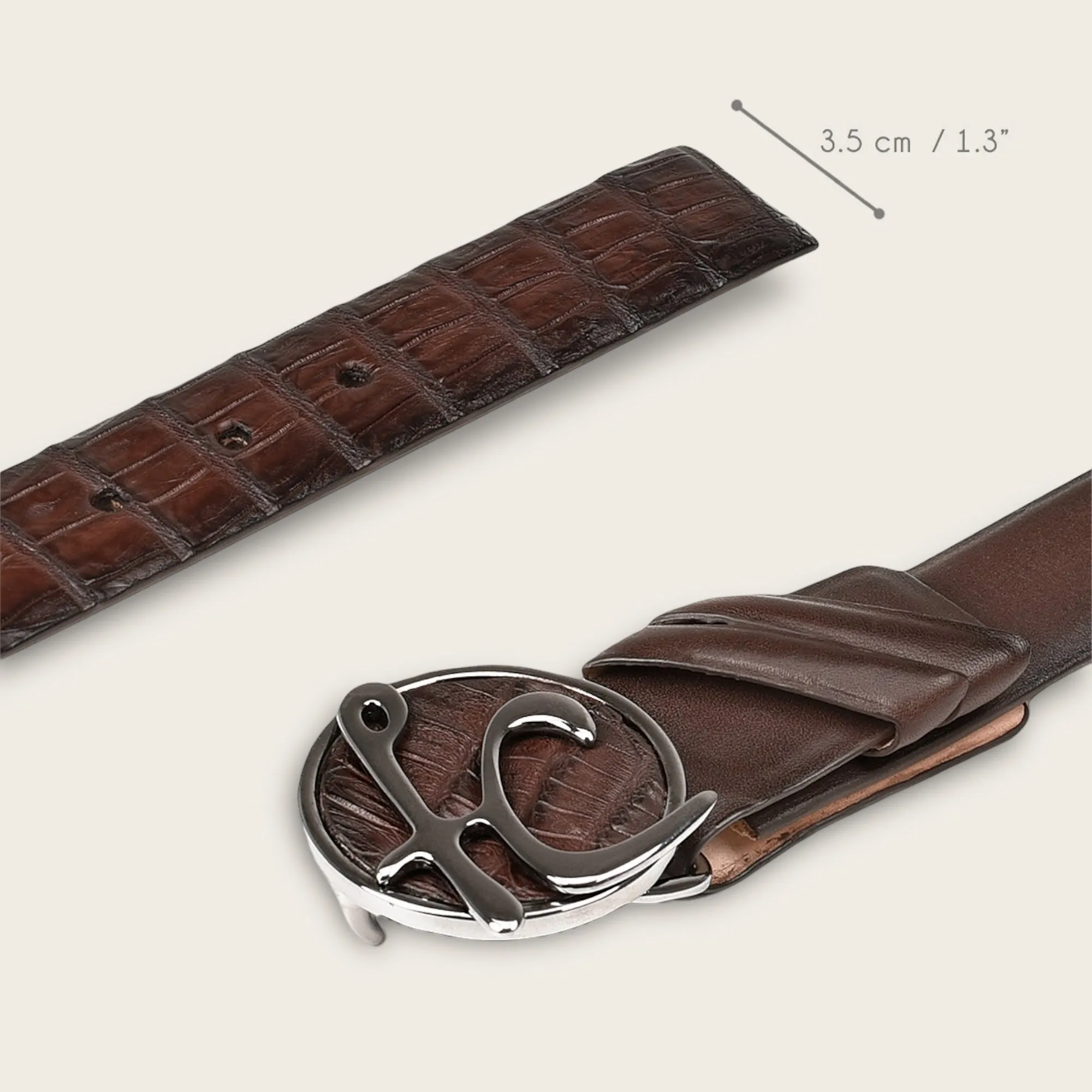 Brown cayman belt