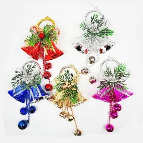 Bulk 2.3" Double Bell  Pendant Ornaments for Xmas Tree Decor Wholesale