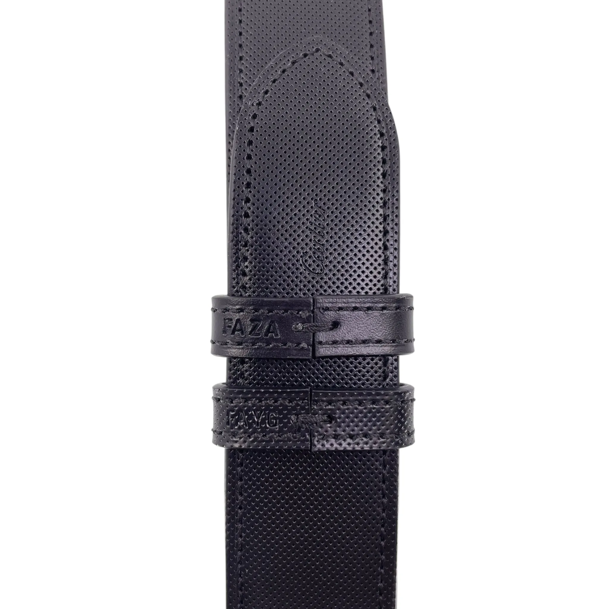 Cartier Santos De Cartier Leather Belt Black Black Pre-Owned