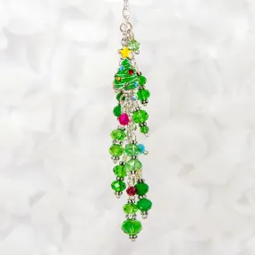 Christmas Tree Planner Charm with Green Crystal Dangle