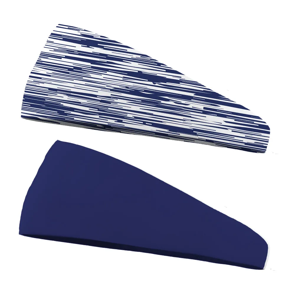 Combo Static Team Colors and Solid Performance  Wicking Headband (multiple colors to choose from)