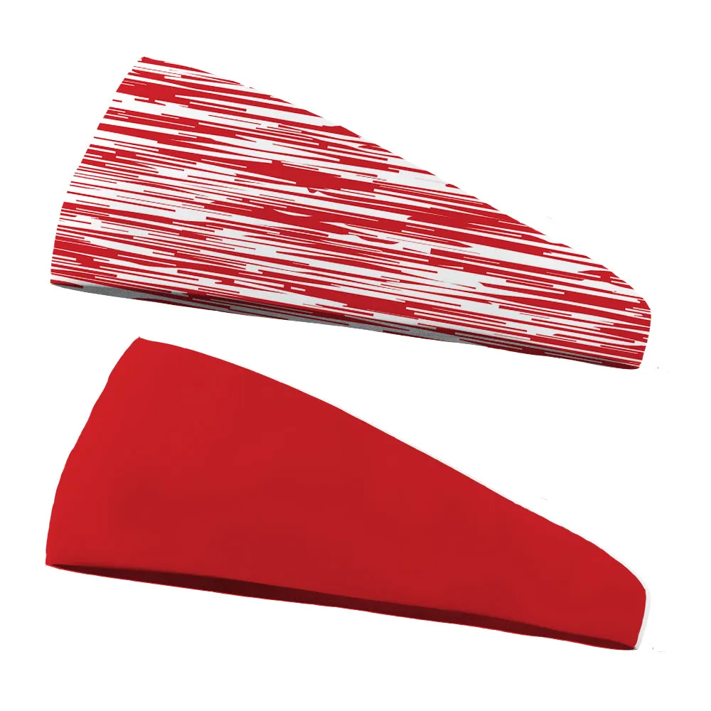 Combo Static Team Colors and Solid Performance  Wicking Headband (multiple colors to choose from)