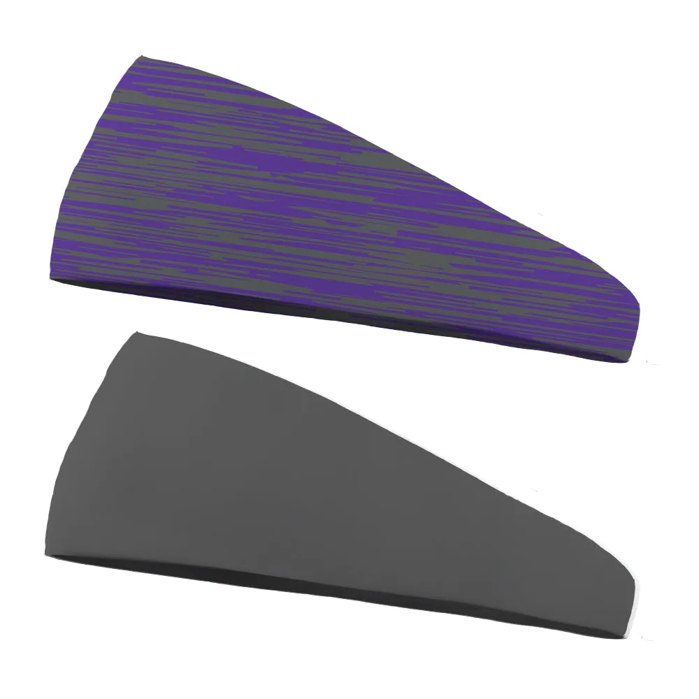 Combo Static Team Colors and Solid Performance  Wicking Headband (multiple colors to choose from)