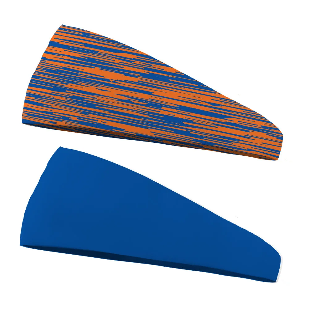 Combo Static Team Colors and Solid Performance  Wicking Headband (multiple colors to choose from)