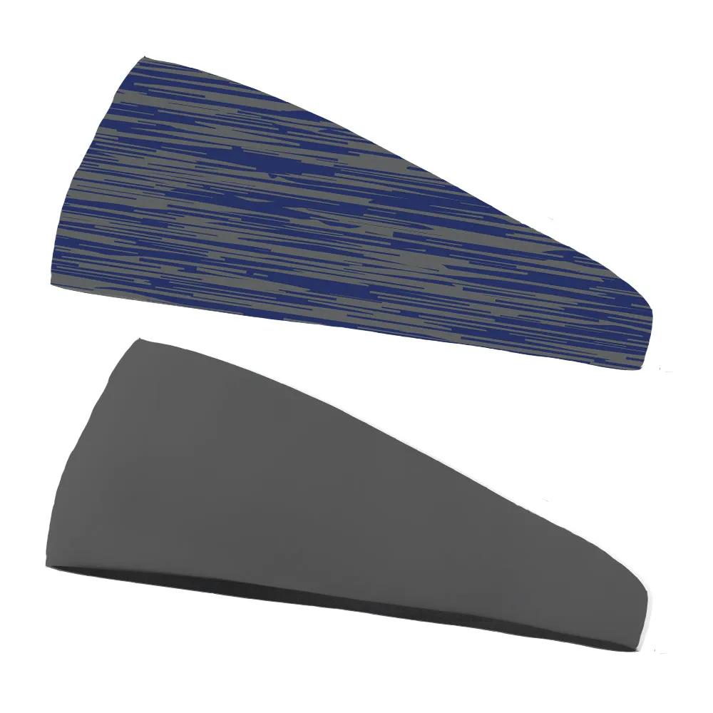 Combo Static Team Colors and Solid Performance  Wicking Headband (multiple colors to choose from)