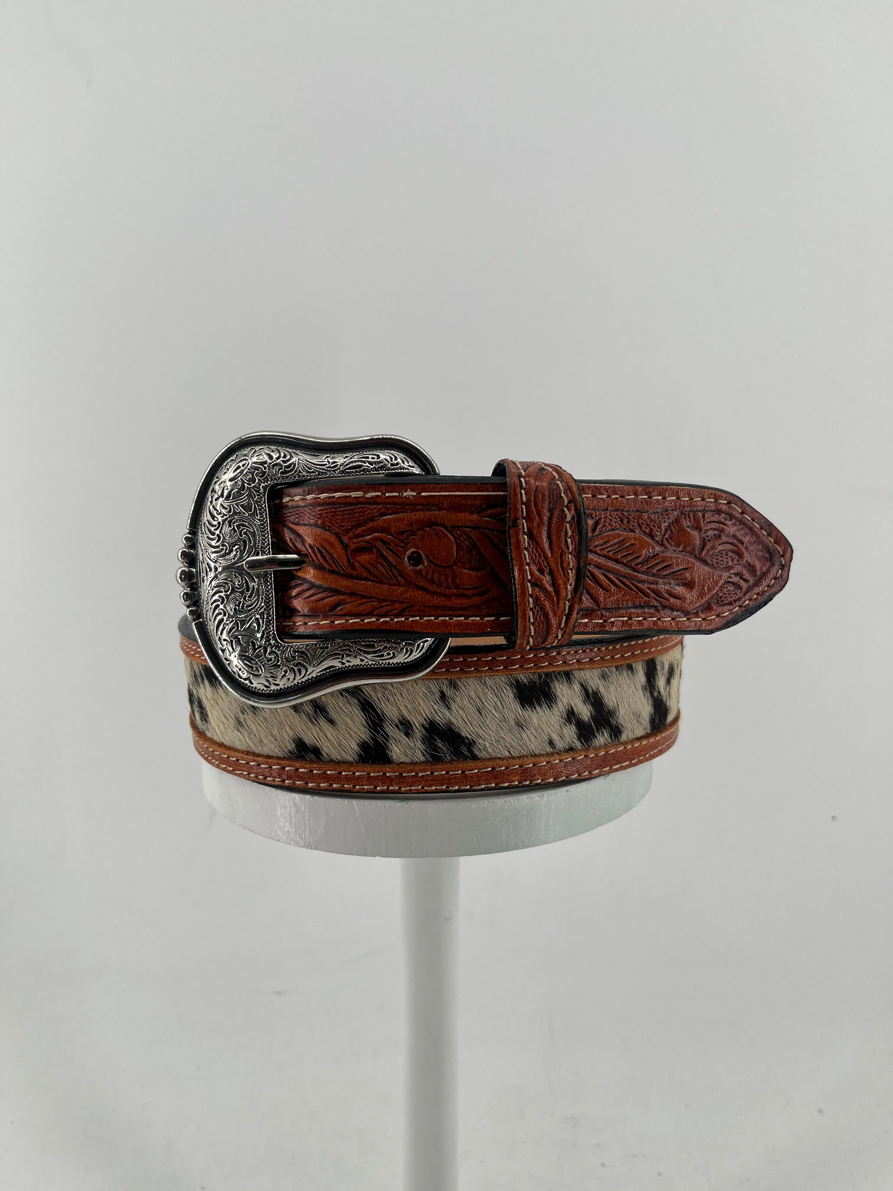 Cowhide Cincelado Cowboy Belt FINAL SALE