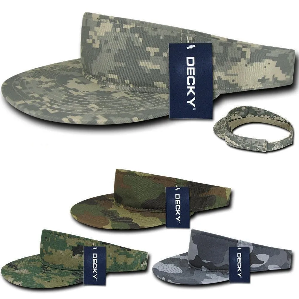 Decky Pre Curved Bill Camouflage Camo Golf Summer Sun Beach Acyrlic Visors