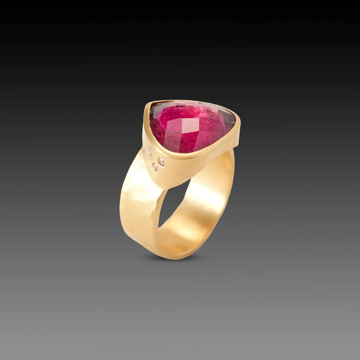 Deep Pink Tourmaline Ring