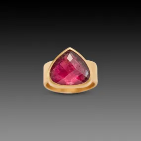 Deep Pink Tourmaline Ring