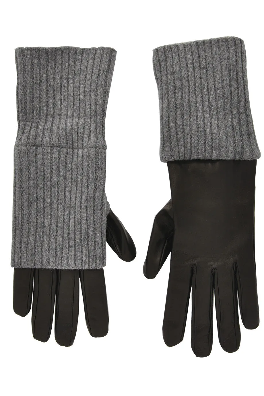 Dolce & Gabbana Valia Grey Leather Gloves