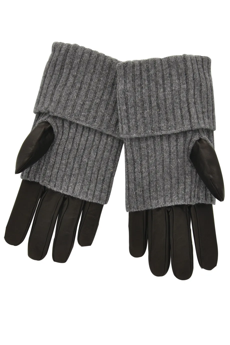 Dolce & Gabbana Valia Grey Leather Gloves