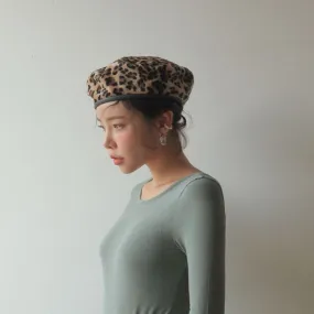 Harajuku Leopard Print Beret