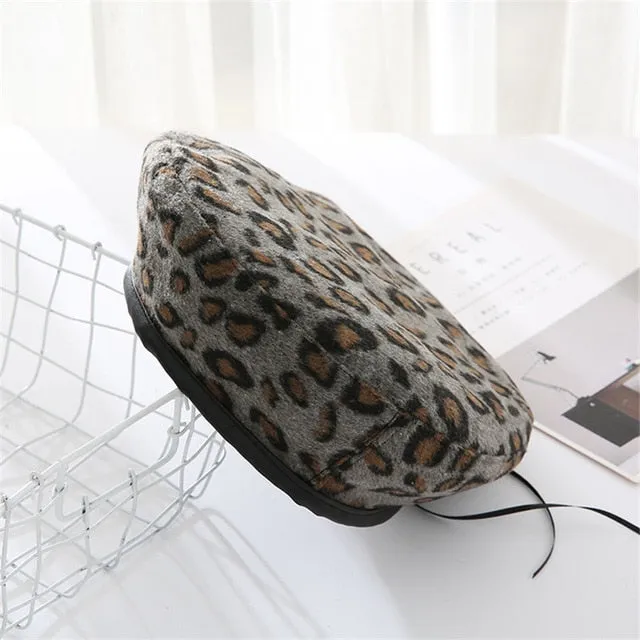 Harajuku Leopard Print Beret