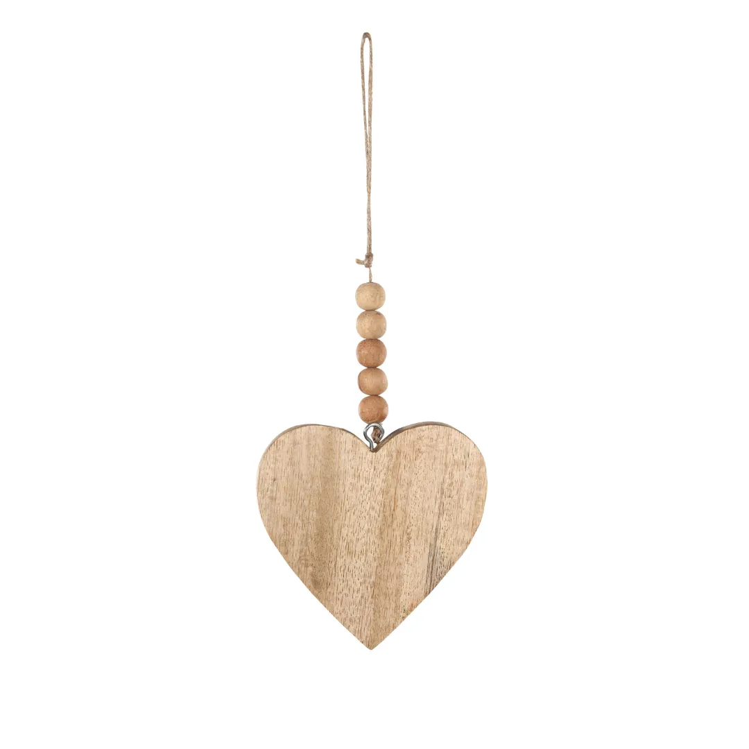 Heart Ornaments (Set of 3) | Handmade Wooden Charms