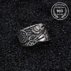 Hugin and Munin Raven Ring - Sterling Silver