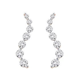 KATARINA Diamond "Journey of Love" Curve Earrings (2 cttw)