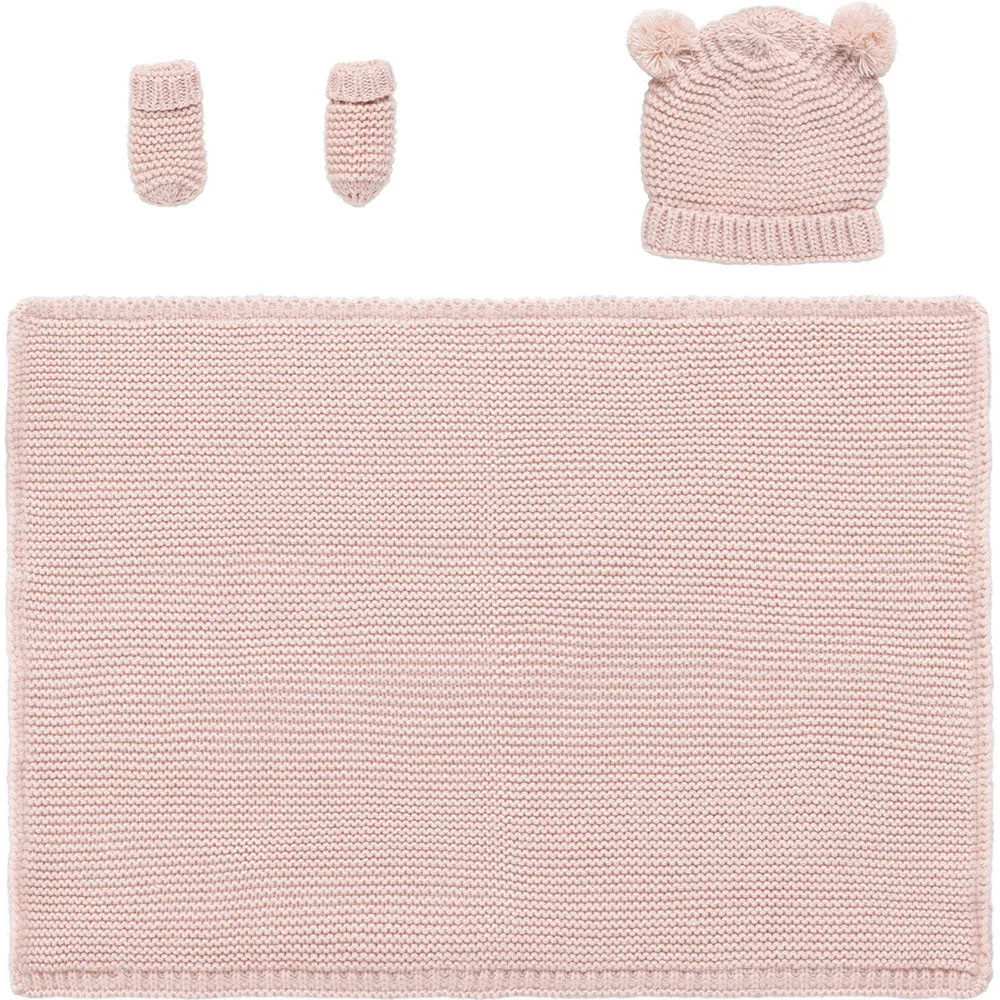 Knitted Baby Blanket Set