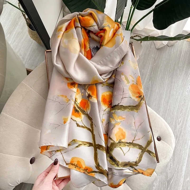 Lady Luxury Silk Scarf Foulard Female Hijab 2022 Brand Print Women Summer New Polyester Pashmina Hijab Bufanda Stoles