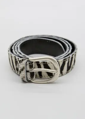 Leather Belt Zebra Print