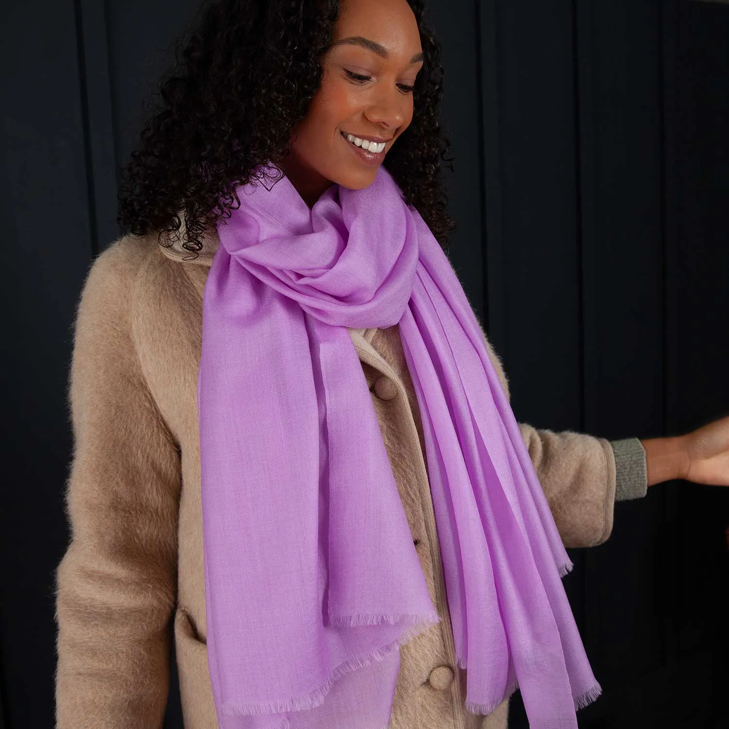 Luxe Merino Silk Shawl Lavender