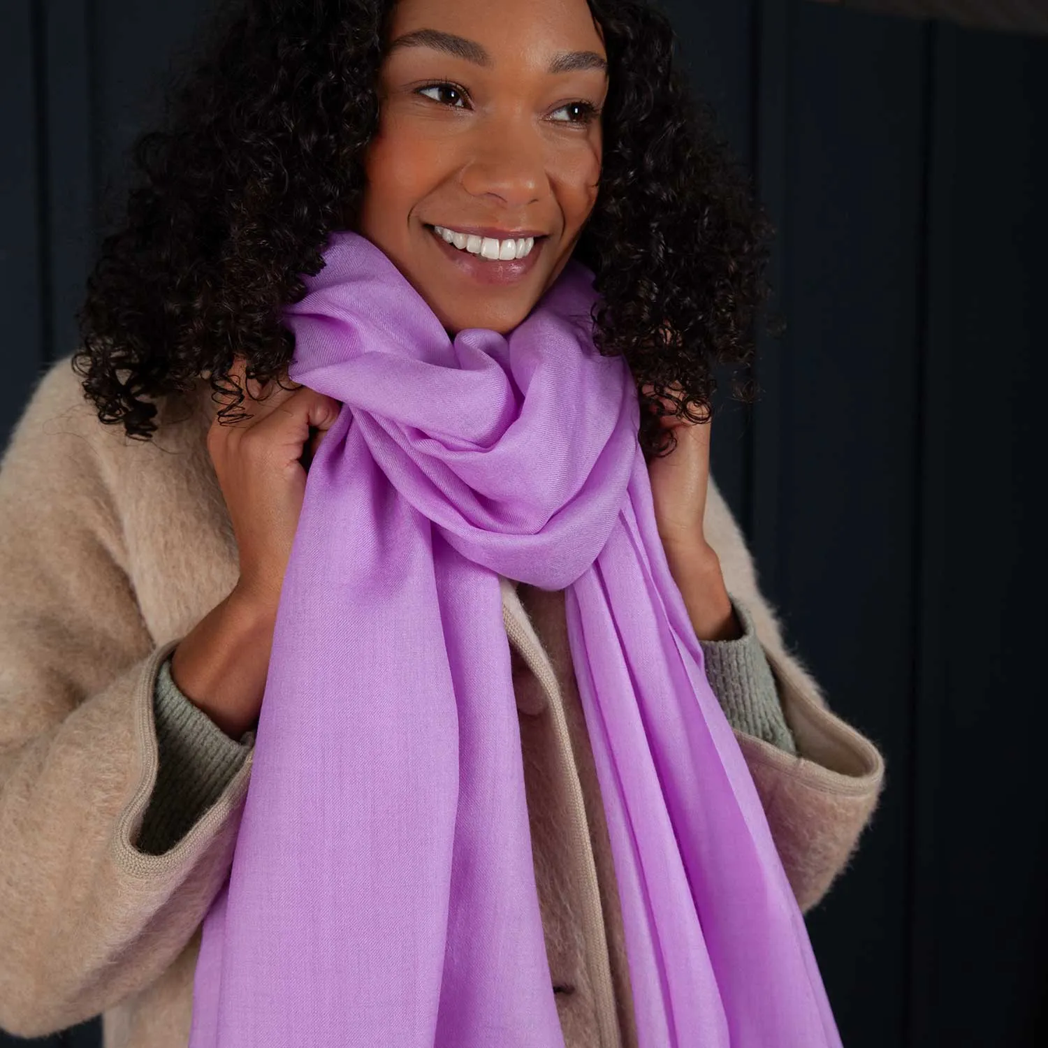 Luxe Merino Silk Shawl Lavender