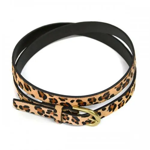 MANLY - Women's Leopard Print Genuine Leather Belt