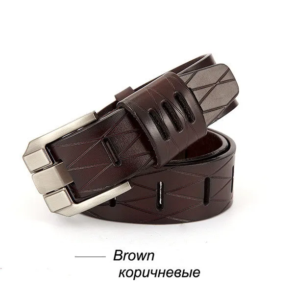 Men genuine leather luxury strap (buckle - fancy vintage look)