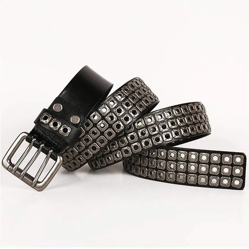 Men's Gothic Belts With Sqaure Rivets