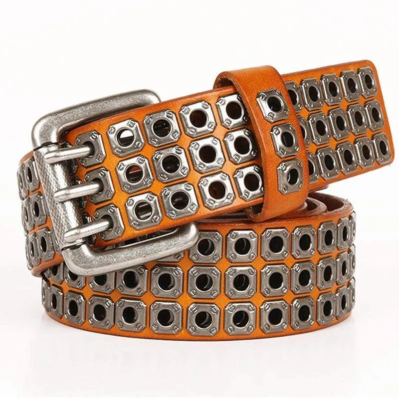 Men's Gothic Belts With Sqaure Rivets