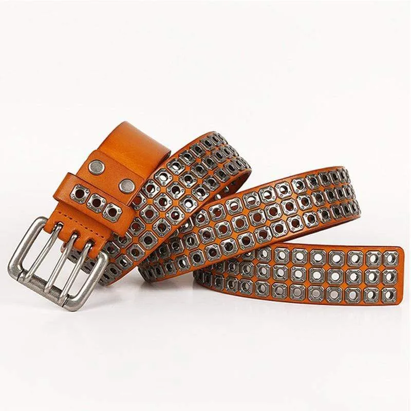 Men's Gothic Belts With Sqaure Rivets