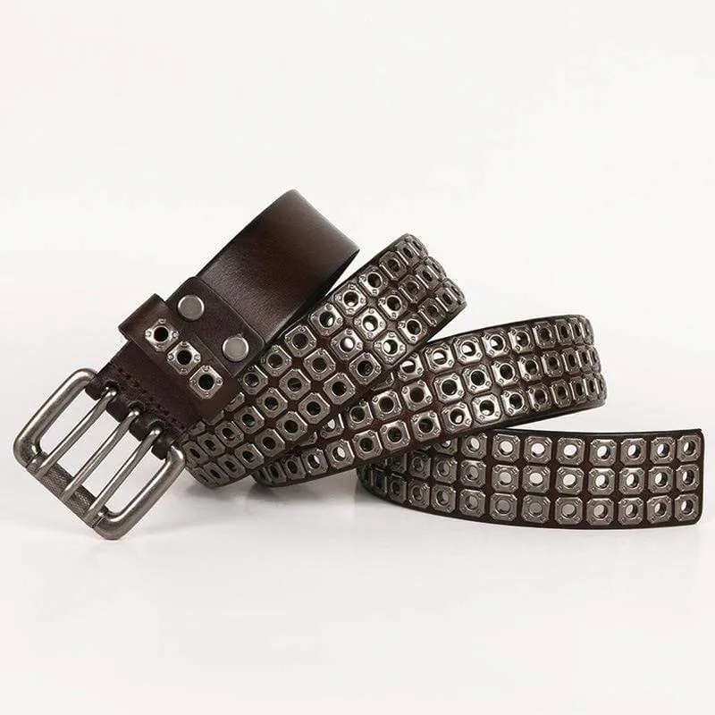 Men's Gothic Belts With Sqaure Rivets