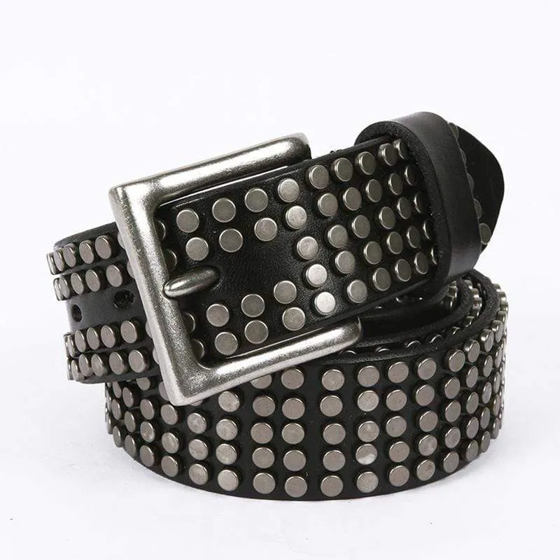 Men's Gothic Five  Rows Of Rivets Belts